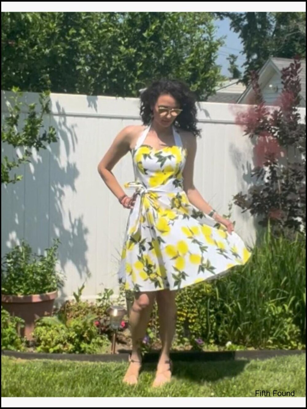 Vintage 1950s Cocktail Dress Halter A-Line Swing Dress S - Picture 7 of 7